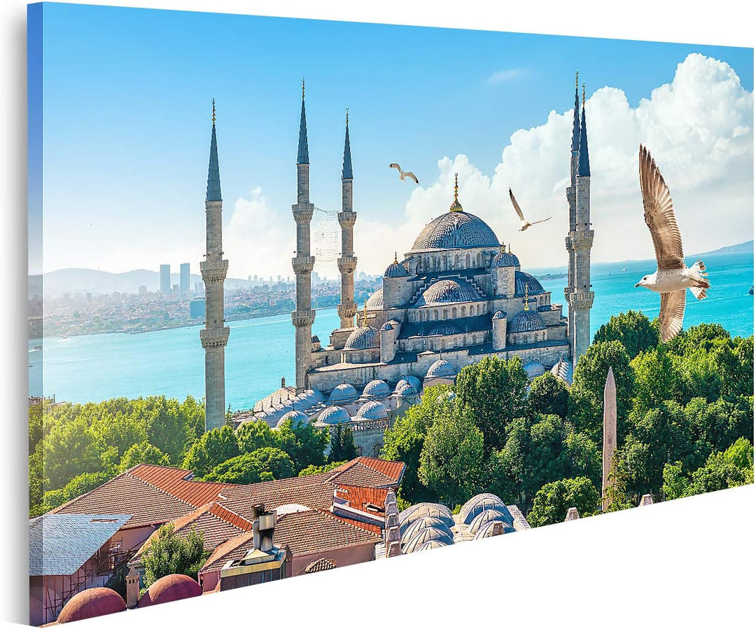 islandburner Bild auf Leinwand Blaue Moschee Am Bosporus Istanbul Türkei Bilder Wandbilder Poster Le