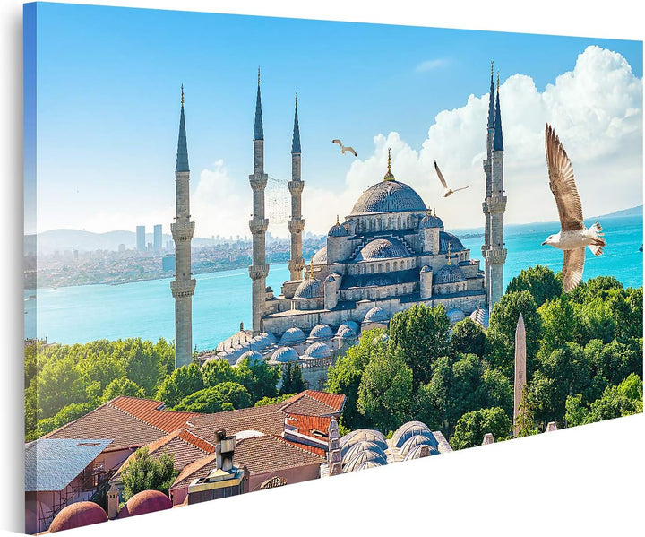 islandburner Bild auf Leinwand Blaue Moschee Am Bosporus Istanbul Türkei Bilder Wandbilder Poster Le