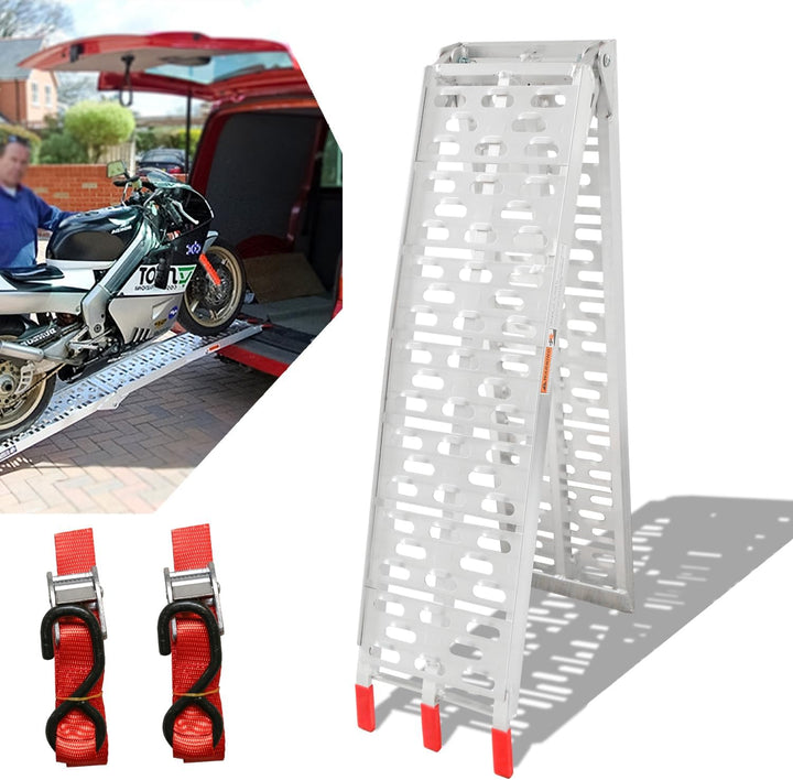 Tubiaz 1X Auffahrrampe,Klappbar Verladerampe, rutschfeste Verladeschiene, 340kg Auffahrrampen,Auto L