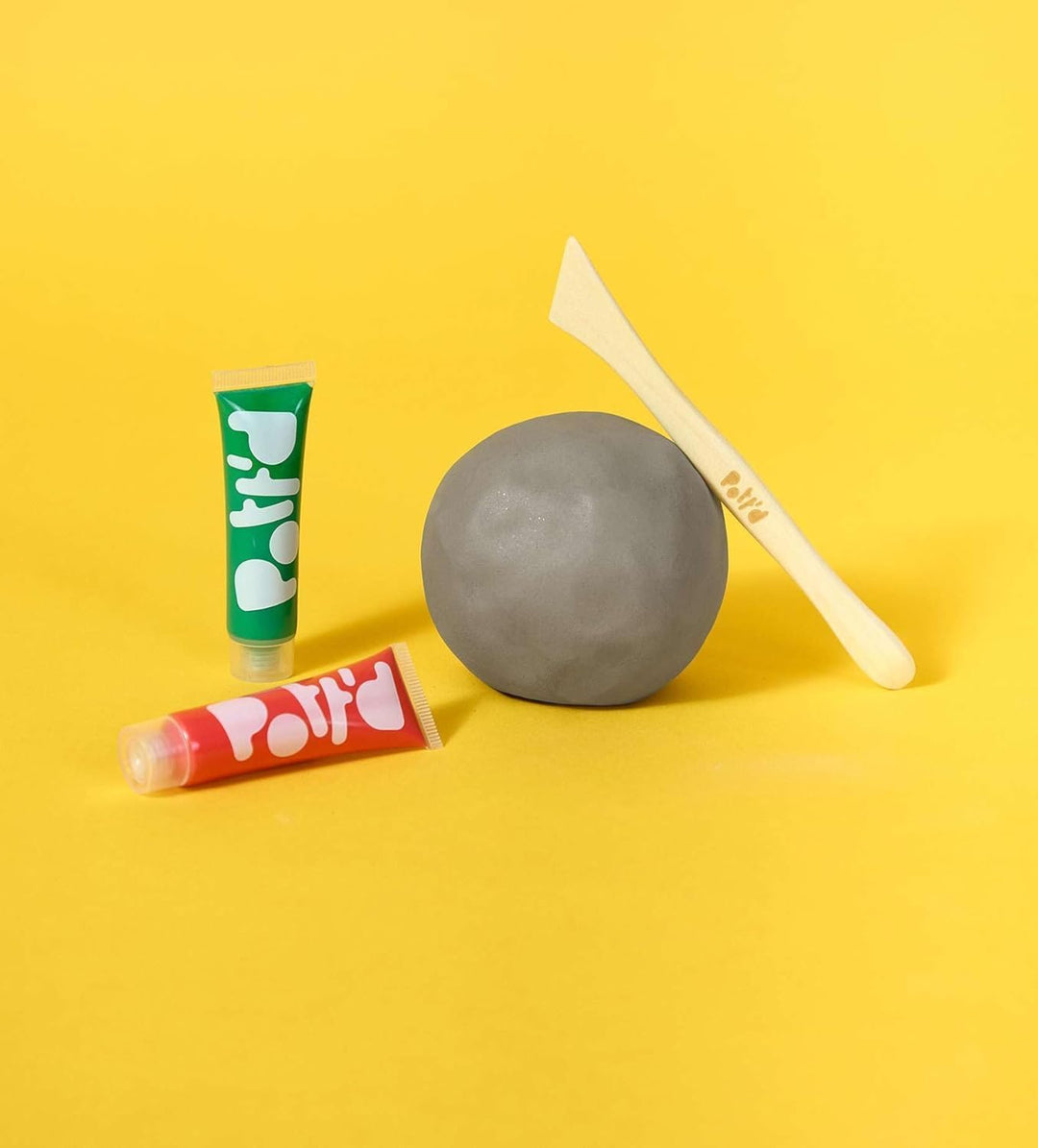 Pott'd Mini-Töpfer-Sets | Lufttrocknendes Töpferset für Erwachsene | Mit Farben, Töpferwerkzeugen un