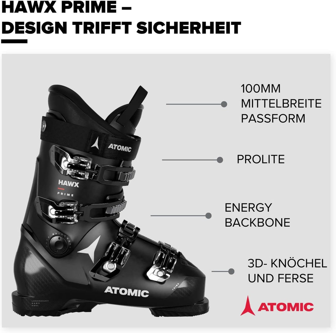 ATOMIC HAWX PRIME Skischuhe - Grössen 24-32.5 - Alpin-Skischuh in Schwarz - Boots mit 3D Knöchel & F