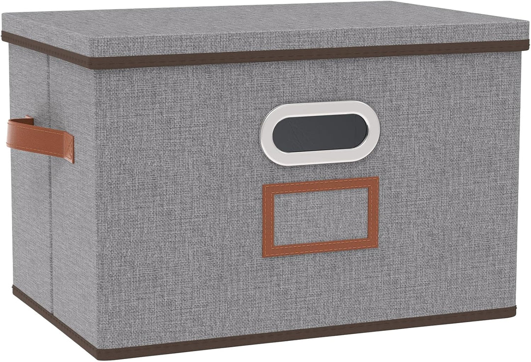 OUTBROS 1 Stück Aufbewahrungsboxen, Faltbarer Stoffboxen mit Etikettentasche, Aufbewahrungskorb mit