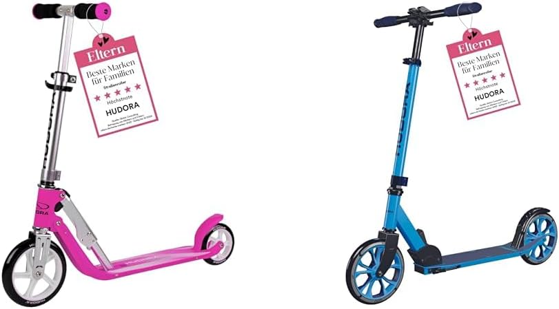 HUDORA Little BigWheel Scooter - Sicherer Aluminium-Roller für Kinder ab 3 Jahren - Höhenverstellbar