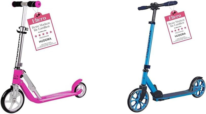 HUDORA Little BigWheel Scooter - Sicherer Aluminium-Roller für Kinder ab 3 Jahren - Höhenverstellbar