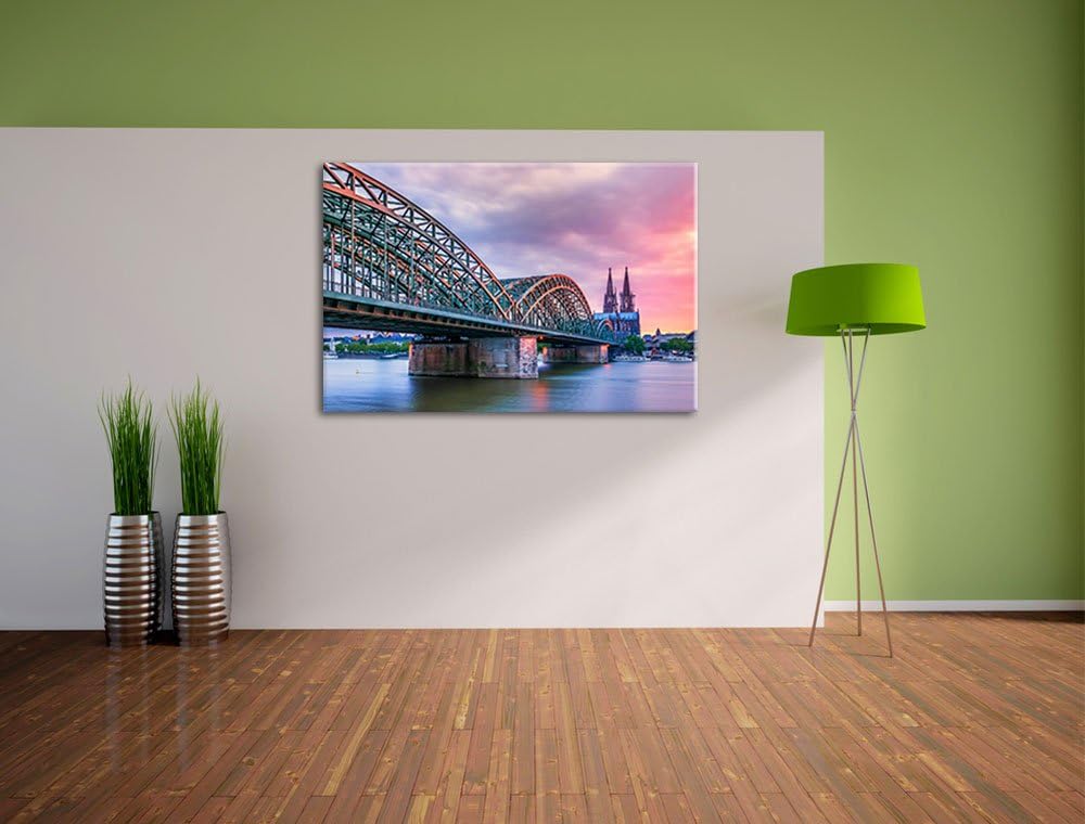 Prächtige Hohenzollernbrücke in Köln Format: 100x70 auf Leinwand, XXL riesige Bilder fertig gerahmt