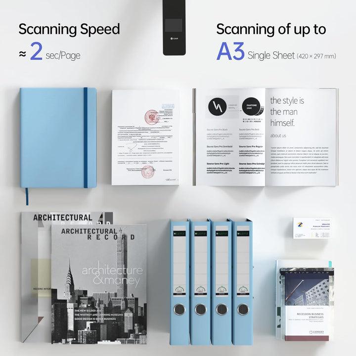 CZUR 14MP Buchscanner Faltbarer, Tragbar Dokumentenkamera, Dokumentenscanner mit OCR, für Windows un