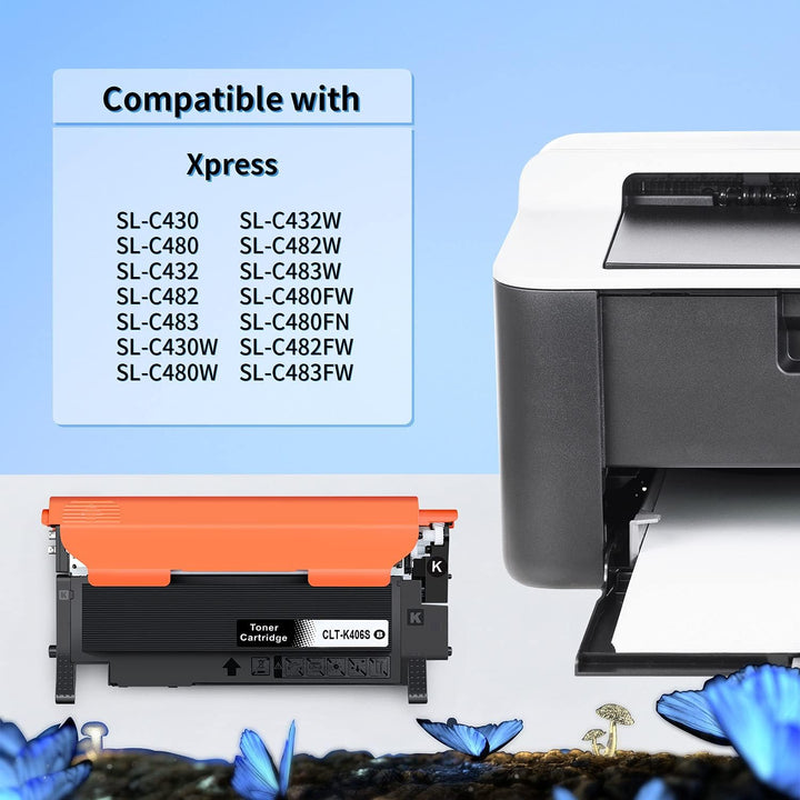 2x LOSMANN Schwarz Toner Kompatibel für Samsung CLT-406S CLP-360 CLT-K406S für Samsung Xpress C410W