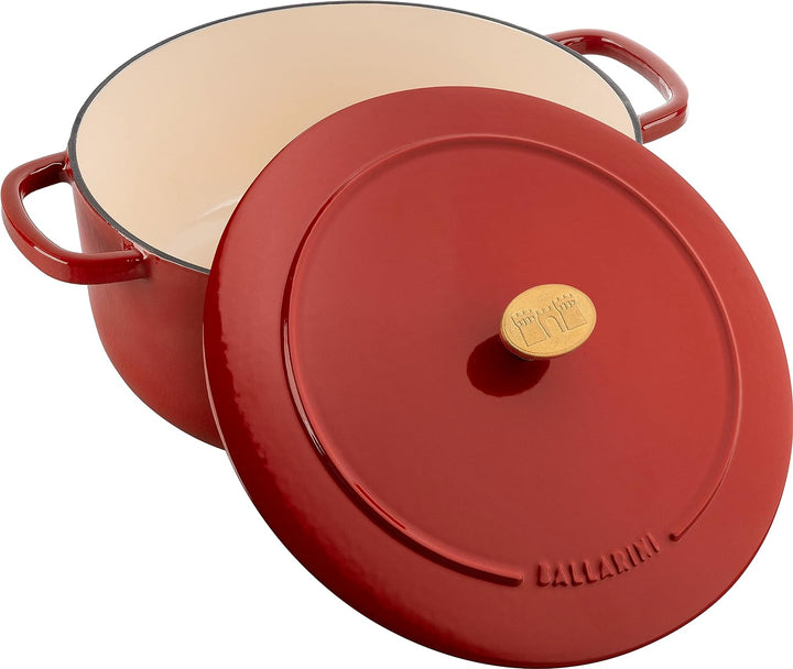 BALLARINI Bellamonte Auflaufform, Bräter, Dutch Oven, Emailliertes Gusseisen, Rund, 28cm, 7,0 L, Rot