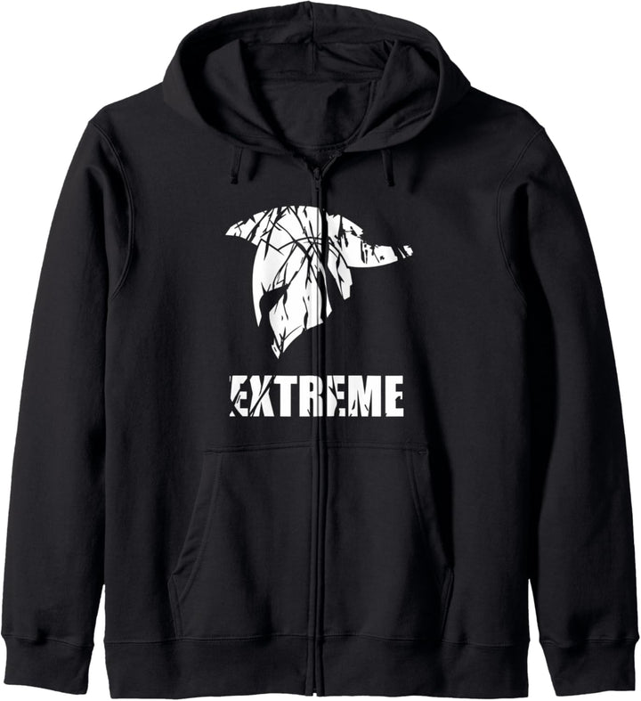 EXTREME | Spartaner Helm | GYM Motivation Fitness Sprüche Kapuzenjacke