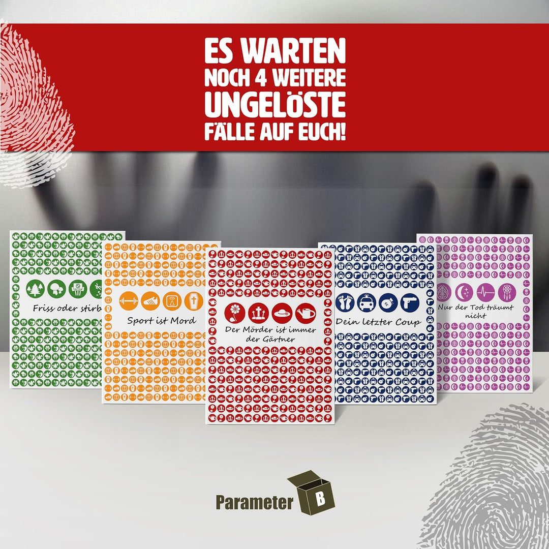 Parameter B - Der Mörder ist Immer der Gärtner - Krimidinner für 4 Personen – spannendes Krimidinner