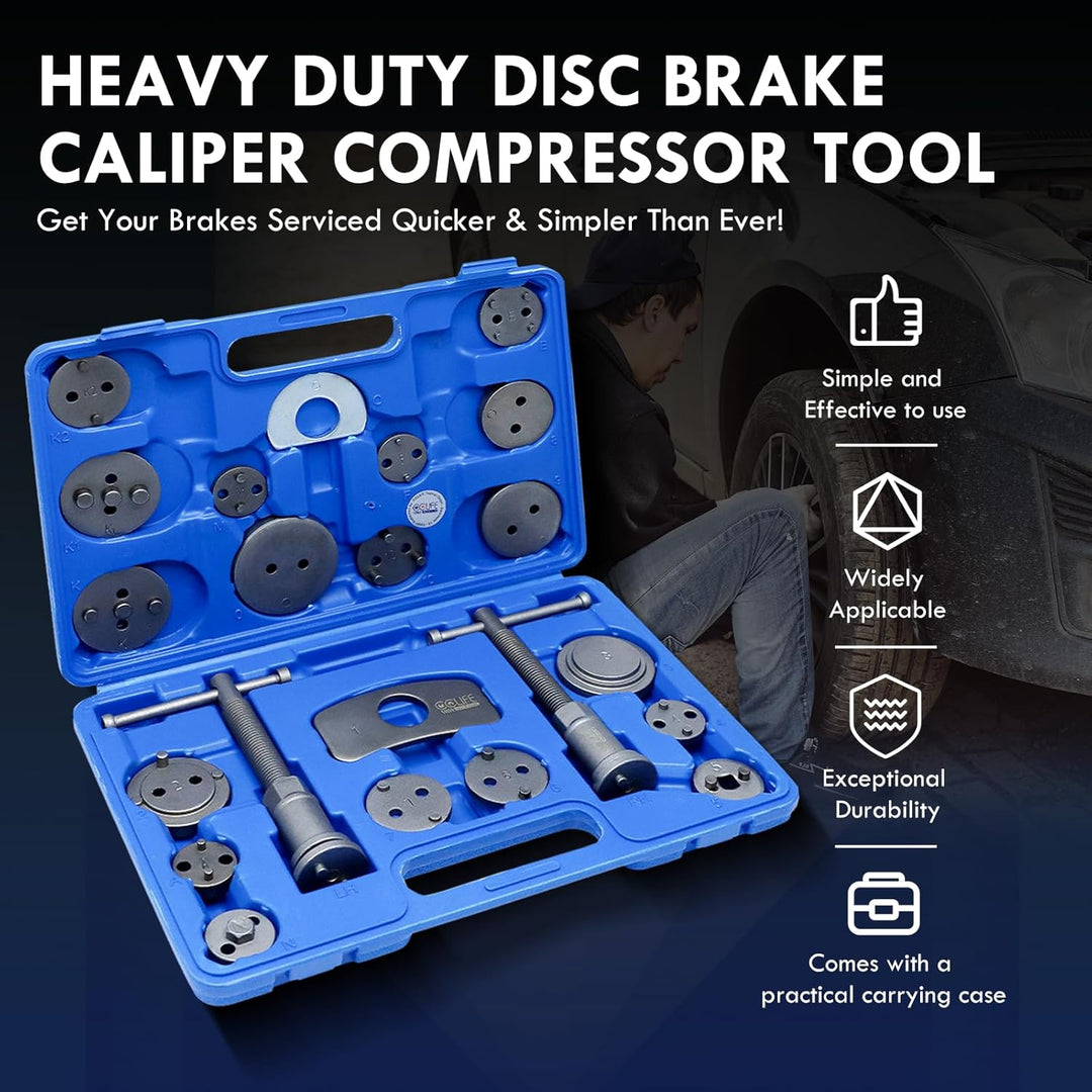 CCLIFE 22tlg Bremskolbenrücksteller Auto Universal Bremskolben Rückstellwerkzeug Set KFZ Werkzeug 22