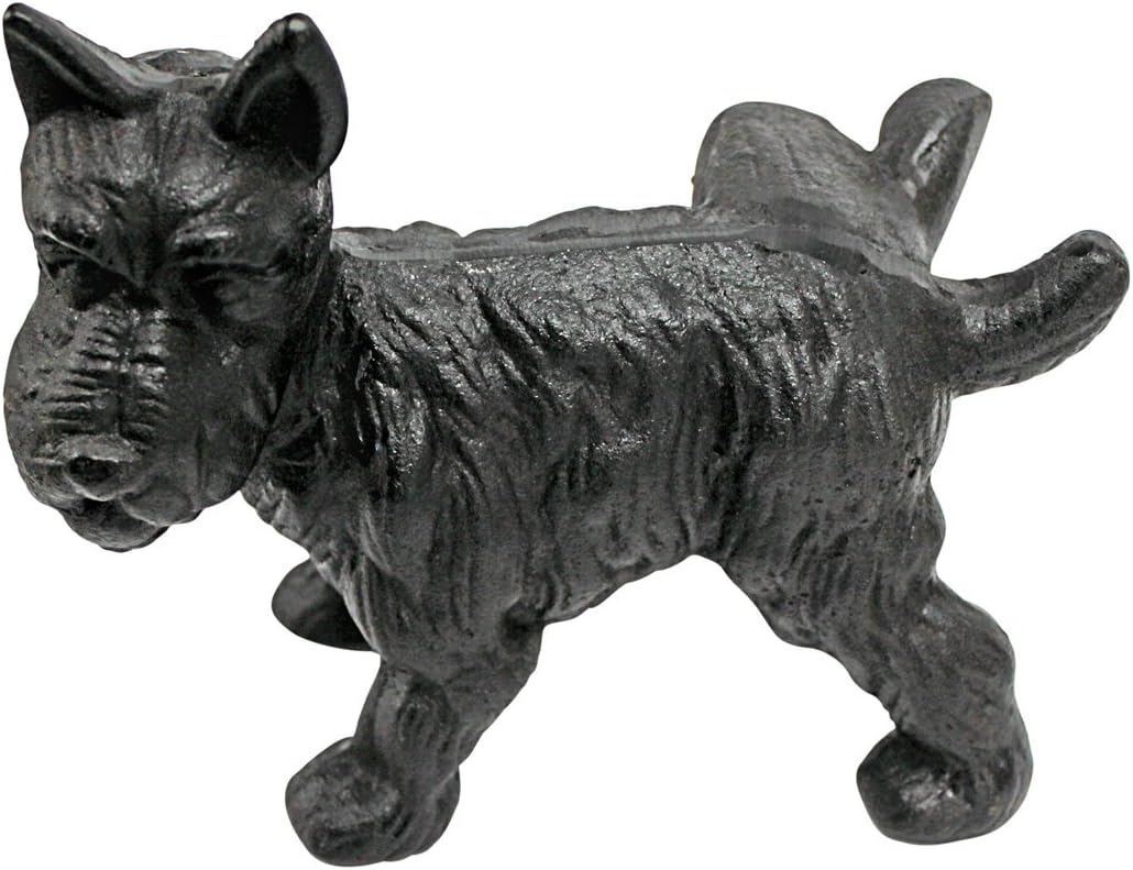 Design Toscano Unartiger pinkelnder Scotty, Buchstütze und Türstopper Frecher pinkelnder Hund, Frech