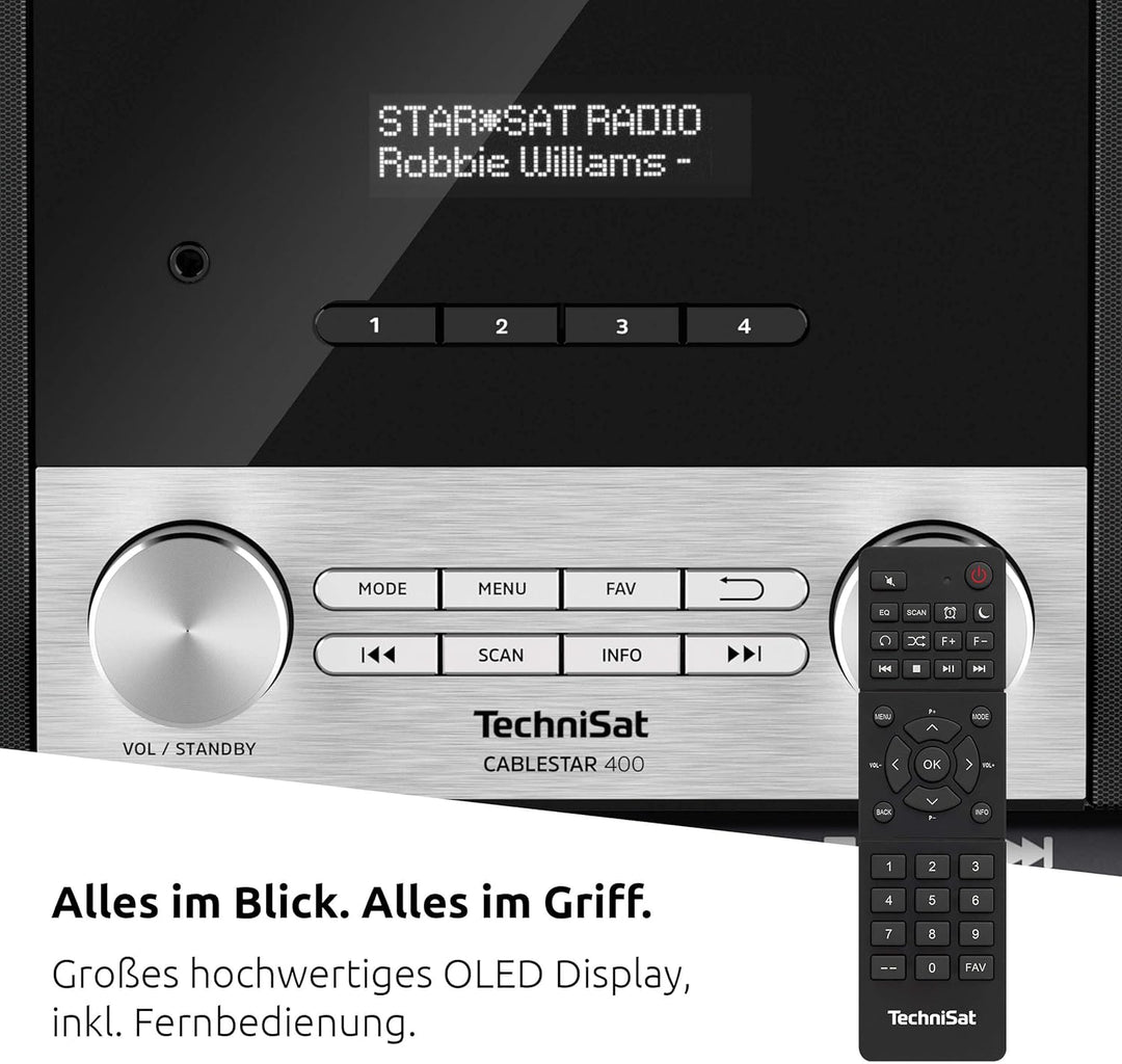 TechniSat CABLESTAR 400 - Stereoradio für unverschlüsselte Digitale Radioprogramme via Kabel (incl.