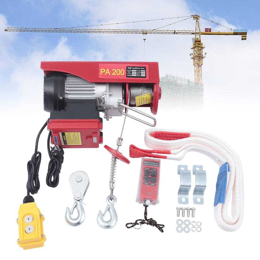 BJTDLLX Elektrische Seilwinde 440 Lbs Seilzug Motorwinde Flaschenzug 100kg bis 200kg Elektrische Sei