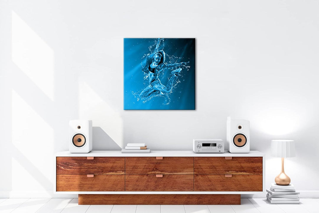 deyoli stylisher Tanz im Wasser Format: 70x70 Effekt: Monocrome Blau als Leinwand, Motiv fertig gera