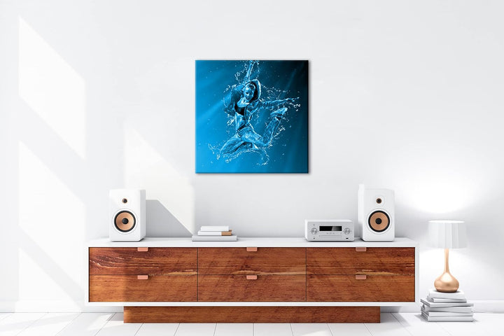 deyoli stylisher Tanz im Wasser Format: 70x70 Effekt: Monocrome Blau als Leinwand, Motiv fertig gera