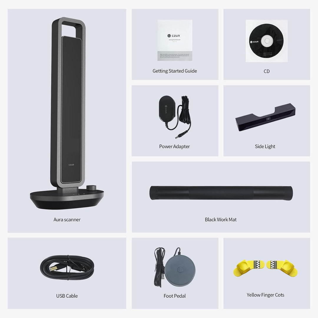 CZUR Buchscanner 14MP Scanner mit Led Schreibtischlampe, Dokumentenscanner mit OCR für Win und Mac,