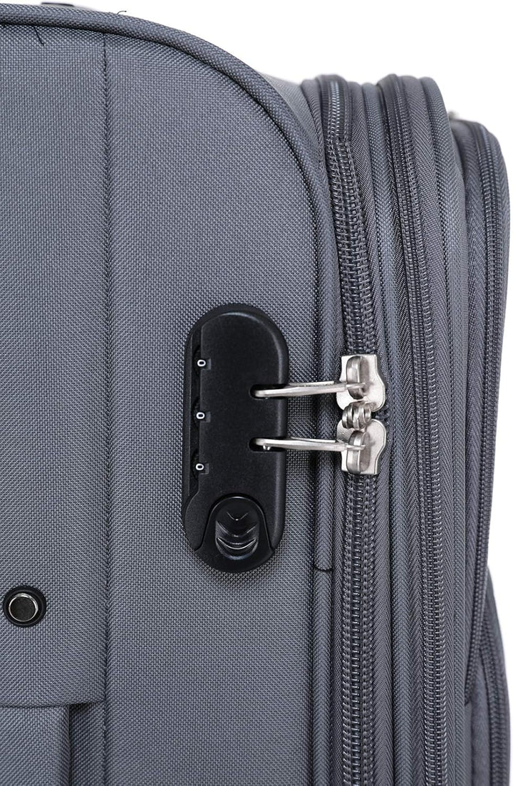 BEIBYE Kofferset Trolley Gepäckset Stoff Dehnungsfuge Koffer Reisekoffer (Grau), Grau