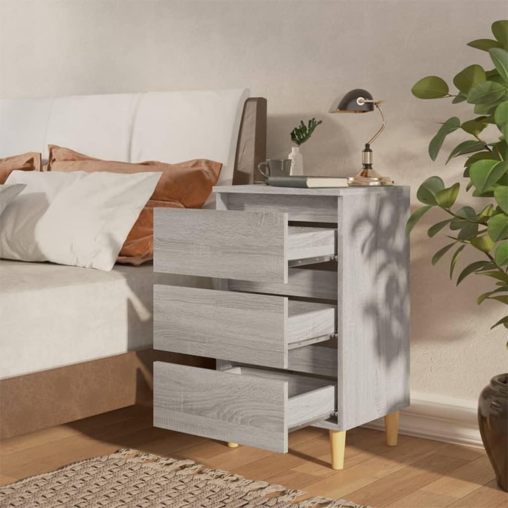 FIRBNUS Bedside Table Nachtkonsole Beistelltisch mit Stauraum Night Stand Nachttisch mit Massivholz-