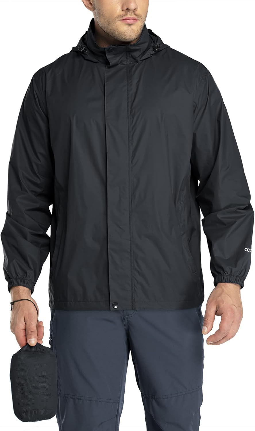 33,000ft Herren Windbreaker, Regenmantel M Schwarz, M Schwarz