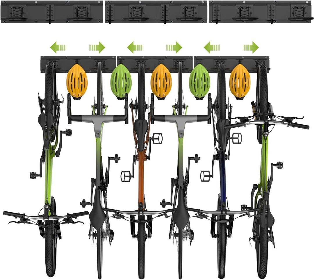 Housolution Fahrrad Wandhalterung 48 Zoll für 6 Fahrräder+5 Helme bis zu 500 Pfund, Stahl Fahrradhak