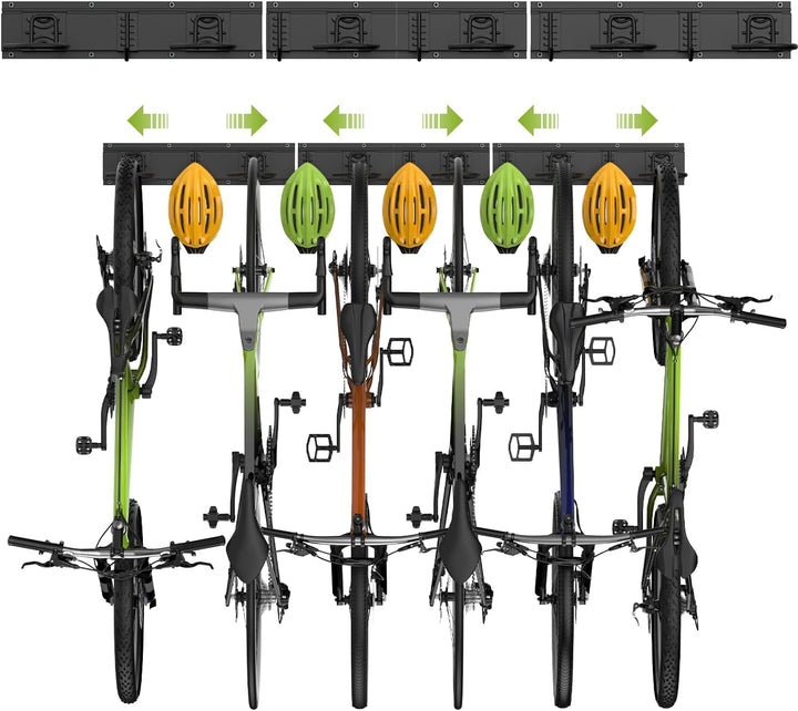 Housolution Fahrrad Wandhalterung 48 Zoll für 6 Fahrräder+5 Helme bis zu 500 Pfund, Stahl Fahrradhak