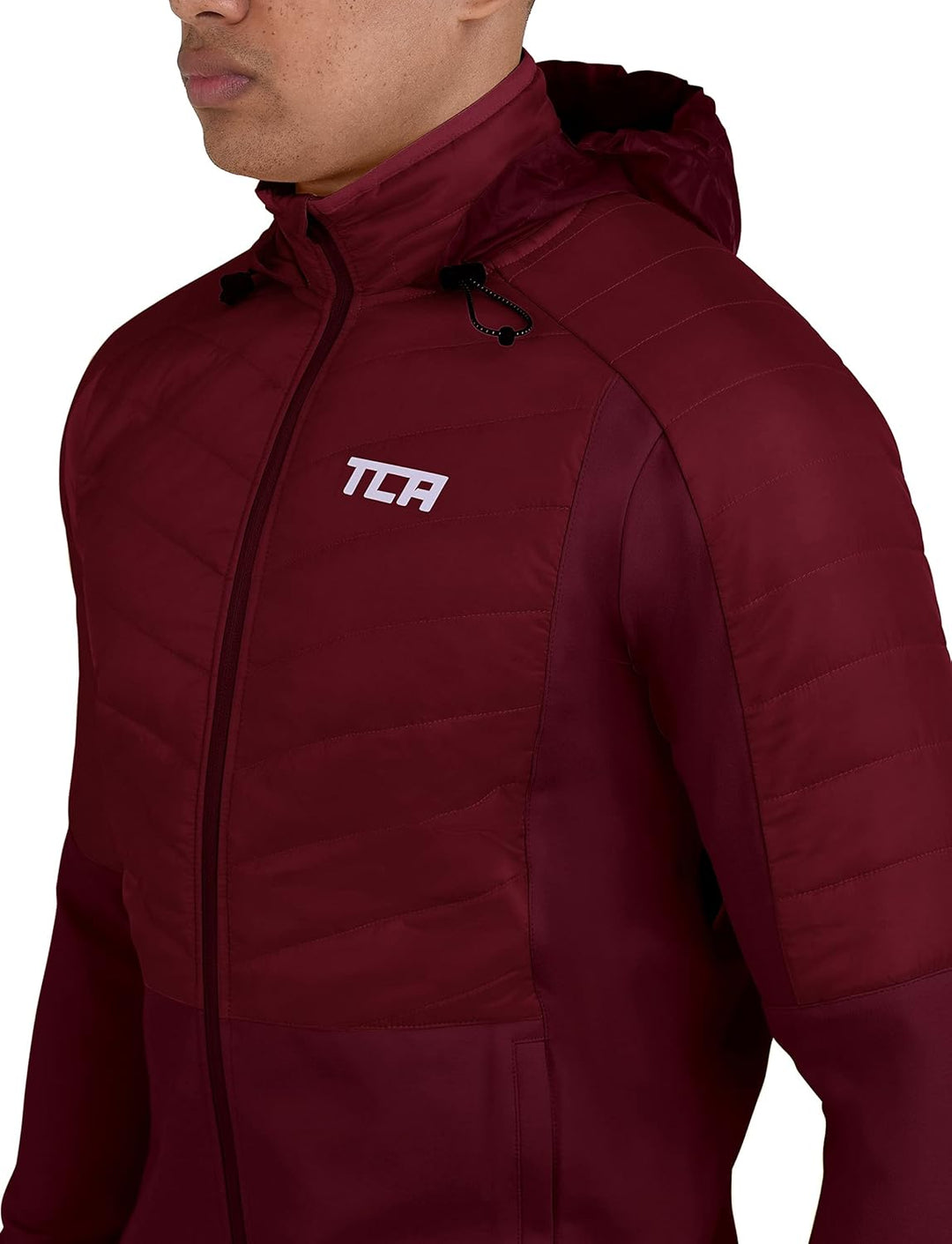 TCA Herren Excel Runner ganzjährige, leichte, wasserabweisende verstaubare Laufjacke XL Cabernet, XL