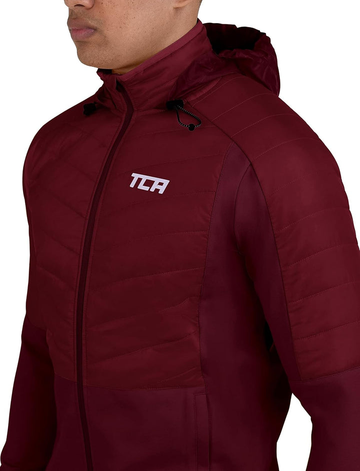 TCA Herren Excel Runner ganzjährige, leichte, wasserabweisende verstaubare Laufjacke M Cabernet, M C