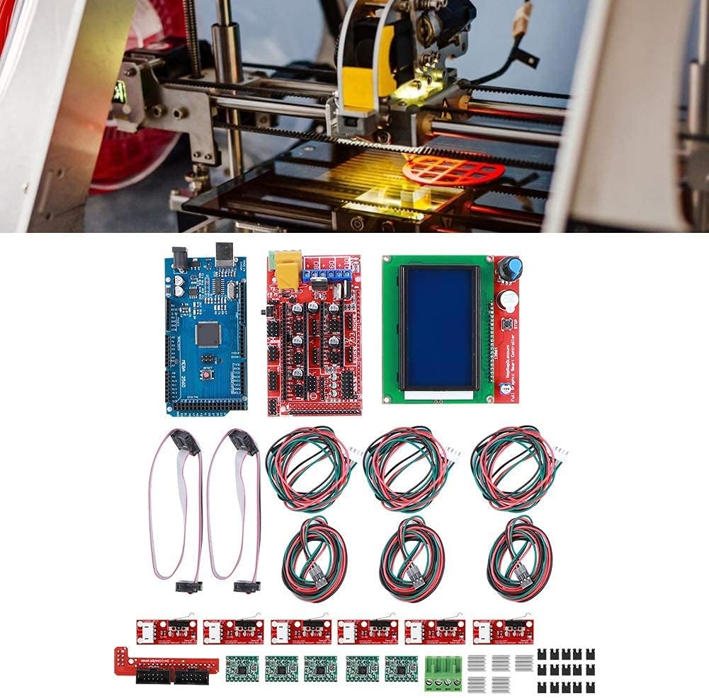3D Druckerkit RAMPS 1.4 + für Mega 2560 CH340 + 12864 Controller + A4988 Spanplatten Teile, 3D Druck