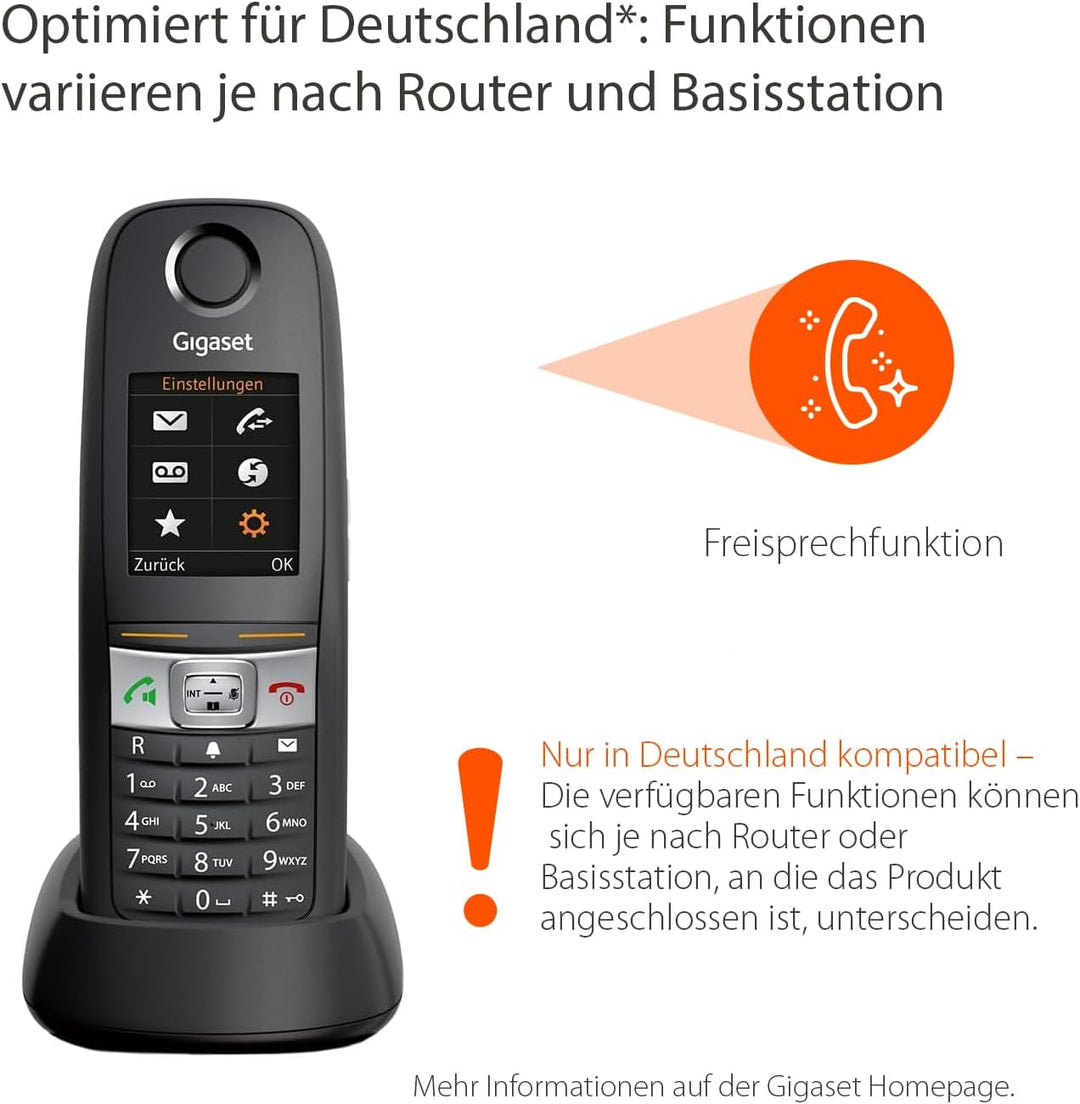 Gigaset E630 - Robustes Schnurloses DECT-Telefon - Mobilteil für Werkstatt/Gararage - stossfest, sta