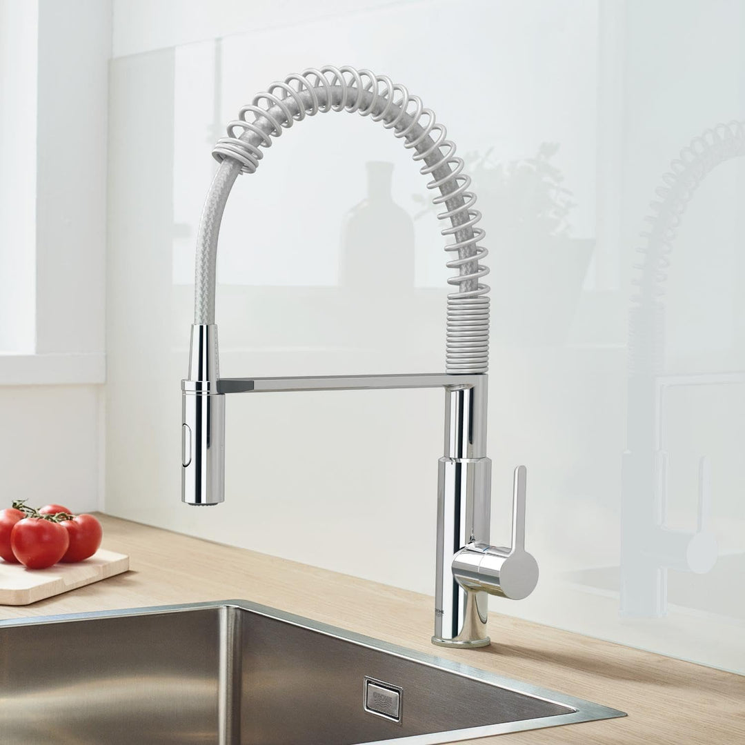 Grohe Get | Küchenarmatur - Einhand-Spültischbatterie, mit herausziehbarer Brause & integrierter Mag
