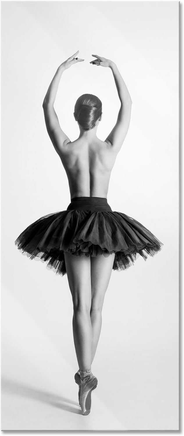 Glasbild Panorama | Wandbild aus Echtglas | sexy nackte Ballettpose | 100x40 cm | inkl. Aufhängung u