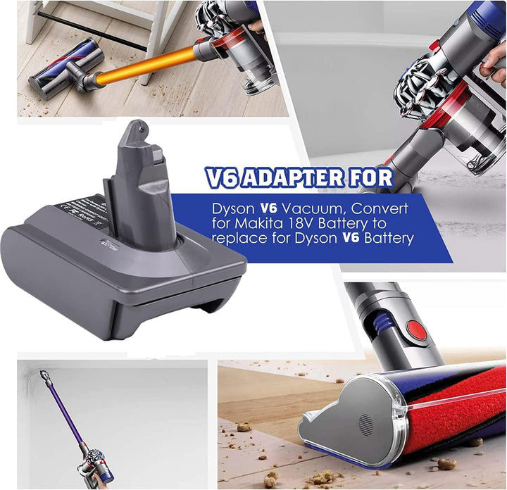 URUN für Dyson V6 Akku Adapter, MT18V6 Konvertiert für Makita 18V Lithium Akku auf für Dyson V6 Vacu