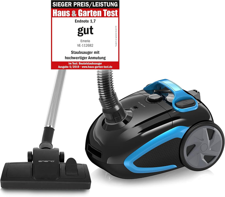 Emerio ECO Staubsauger mit Beutel Preis-/LEISTUNGSSIEGER Haus&Garten Test Note 1,7 Swirl Y101 800 Wa