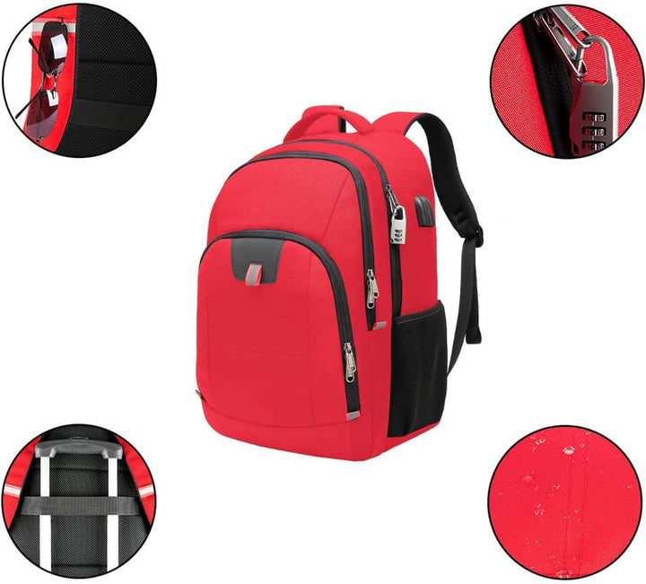 Della Gao Laptop-Rucksack, grosser Computer-Rucksack mit USB-Ladeanschluss und Kopfhörerloch, Busine