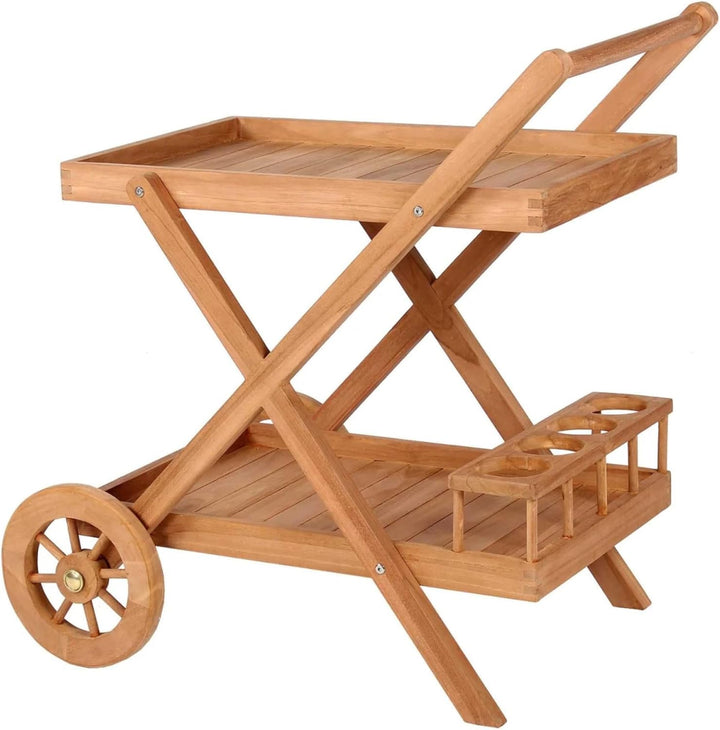 Mr. Deko Teak Servierwagen Chester - Teak - Dinett - Kaffee - Teewagen - Butler - Gartentisch - Outd