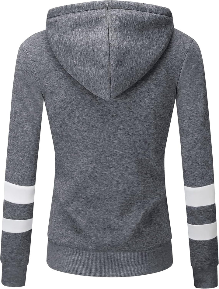 LLdress Sweatjacke Damen Fleecejacke mit Kapuze Hoodie für Frau Basic Kapuzenjacke mit Reissverschlu