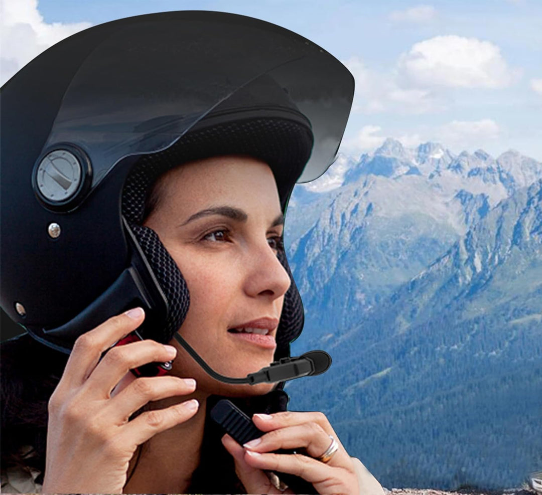 QSPORTPEAK Motorrad Helm Bluetooth 5.1 Headset, E1+ mit CVC-Geräuschunterdrückung Funktion und 3D-So