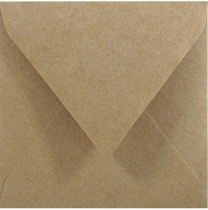 Netuno 500 Sandbraun quadratische Briefhüllen aus Kraftpapier Spitzklappe nassklebend 145x145 mm 100