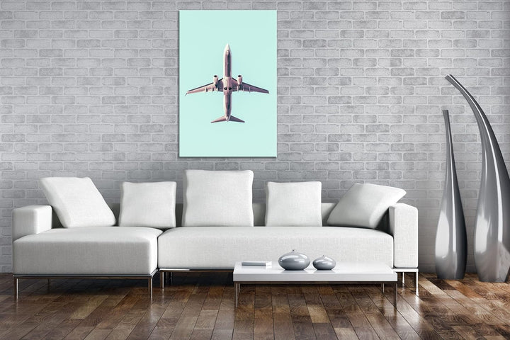 deyoli Unterseite eines Flugzeuges Format: 100x70 als Leinwand, Motiv fertig gerahmt auf Echtholzrah