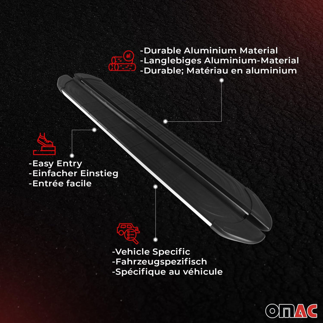 OMAC Trittbretter Seitenschweller Seitenschürze Kompatibel mit Mercedes Vito W639 2003-2014 - 2X Alu