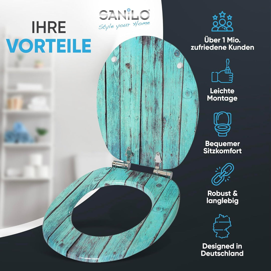 Sanilo WC Sitz mit Absenkautomatik, viele schöne Toilettendeckel zur Auswahl, hochwertige und stabil