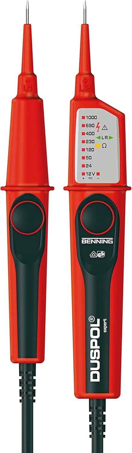 Benning Spannungsprüfer DUSPOL expert (Prüfart 2-polig, Messgerät für Elektrotechnik, Messbereich 12