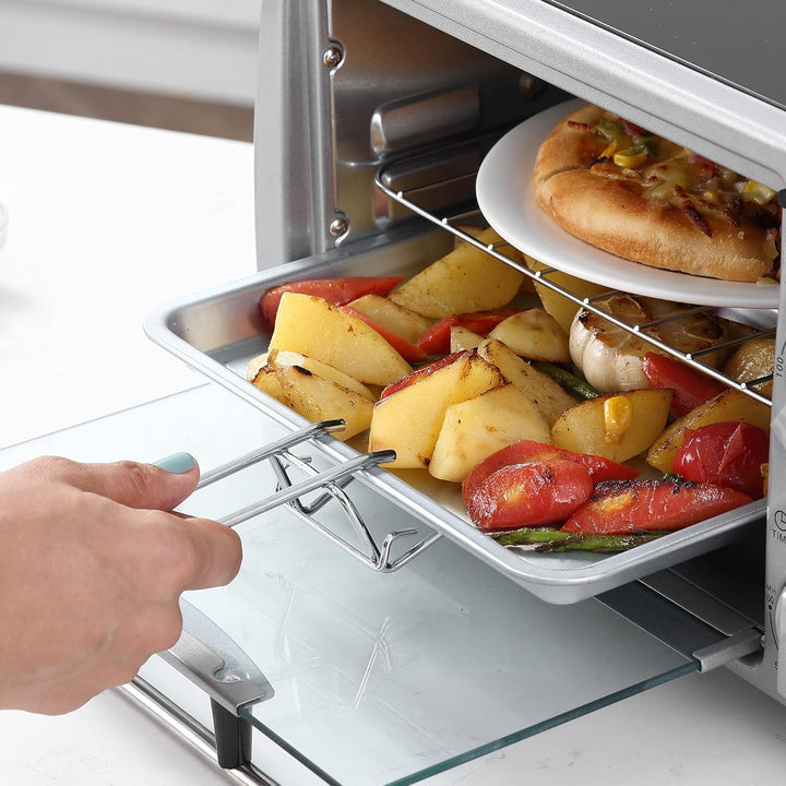 HOMCOM Mini Backofen 10 Liter 750W Kleiner Elektrobackofen mit Temperatur bis zu 230 ℃ Timer 60 Minu