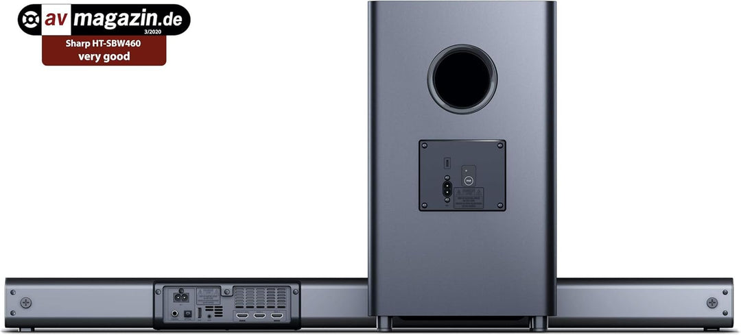 SHARP HTSBW460 3.1 Soundbar 440W (USB, Bluetooth, HDMI, Optisch, AUX-IN (3,5mm), 4K, Breite: 95cm),