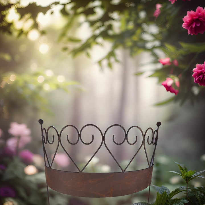 ecosoul Staudenhalter massiv mit Rasenkante Staudenbinder gebogen Rankhilfe 64,5 cm breit x 20cm tie