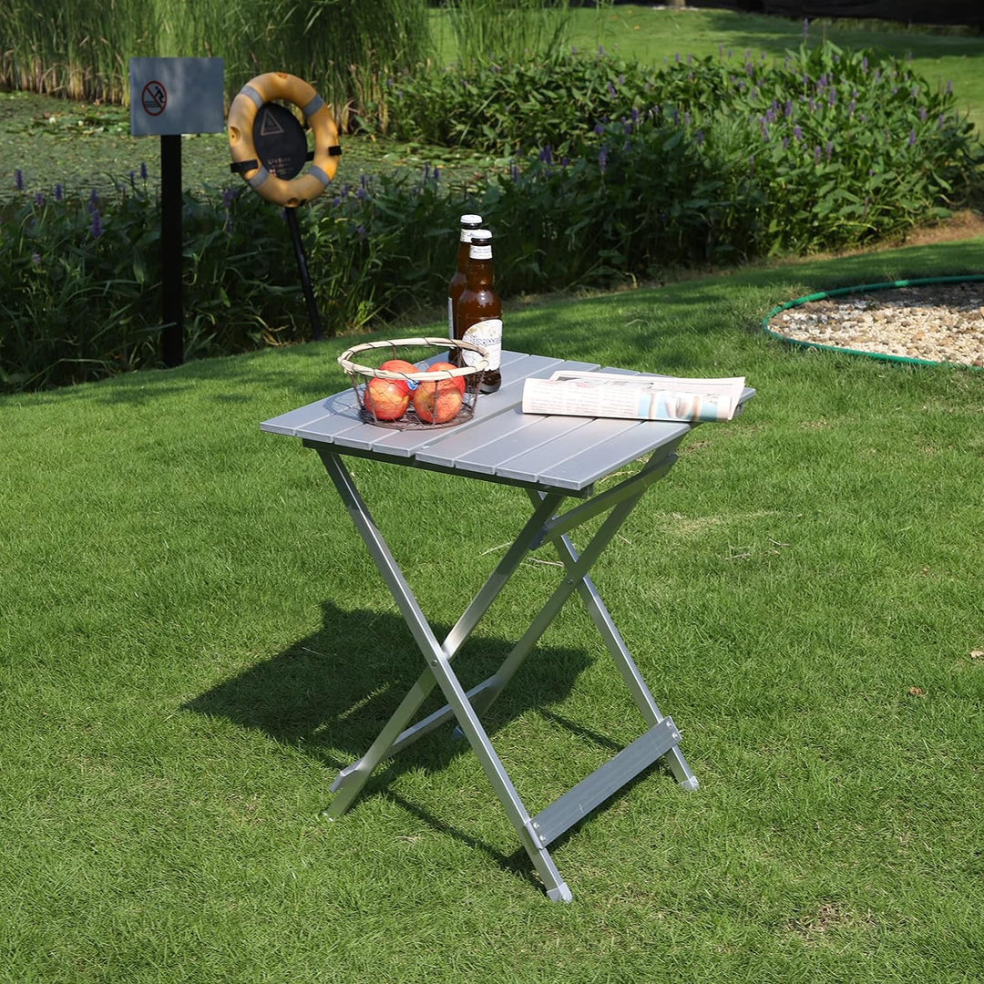 WOLTU Alu Tisch Klapptisch Campingtisch Balkontisch Gartentisch Klappbar aus Aluminium, 50.5x47x59.5