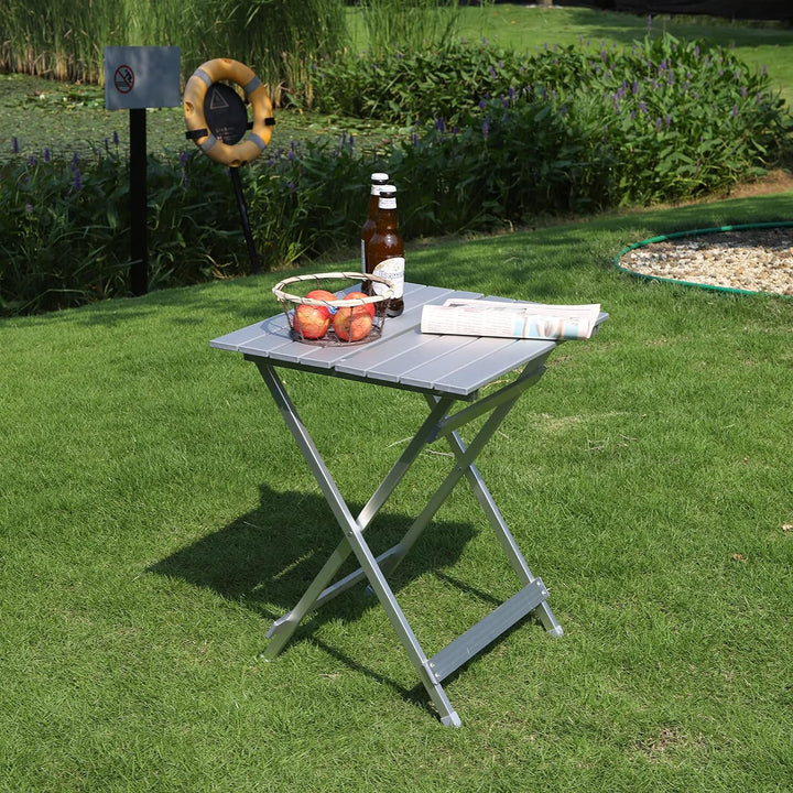 WOLTU Alu Tisch Klapptisch Campingtisch Balkontisch Gartentisch Klappbar aus Aluminium, 50.5x47x59.5