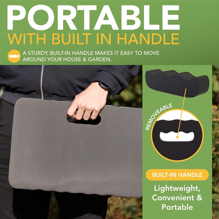 BLOSTM Extra Dicker Garten Kniekissen - Grosser Schwarzer Schaumstoff-Kniebrett, Wasserabweisender K