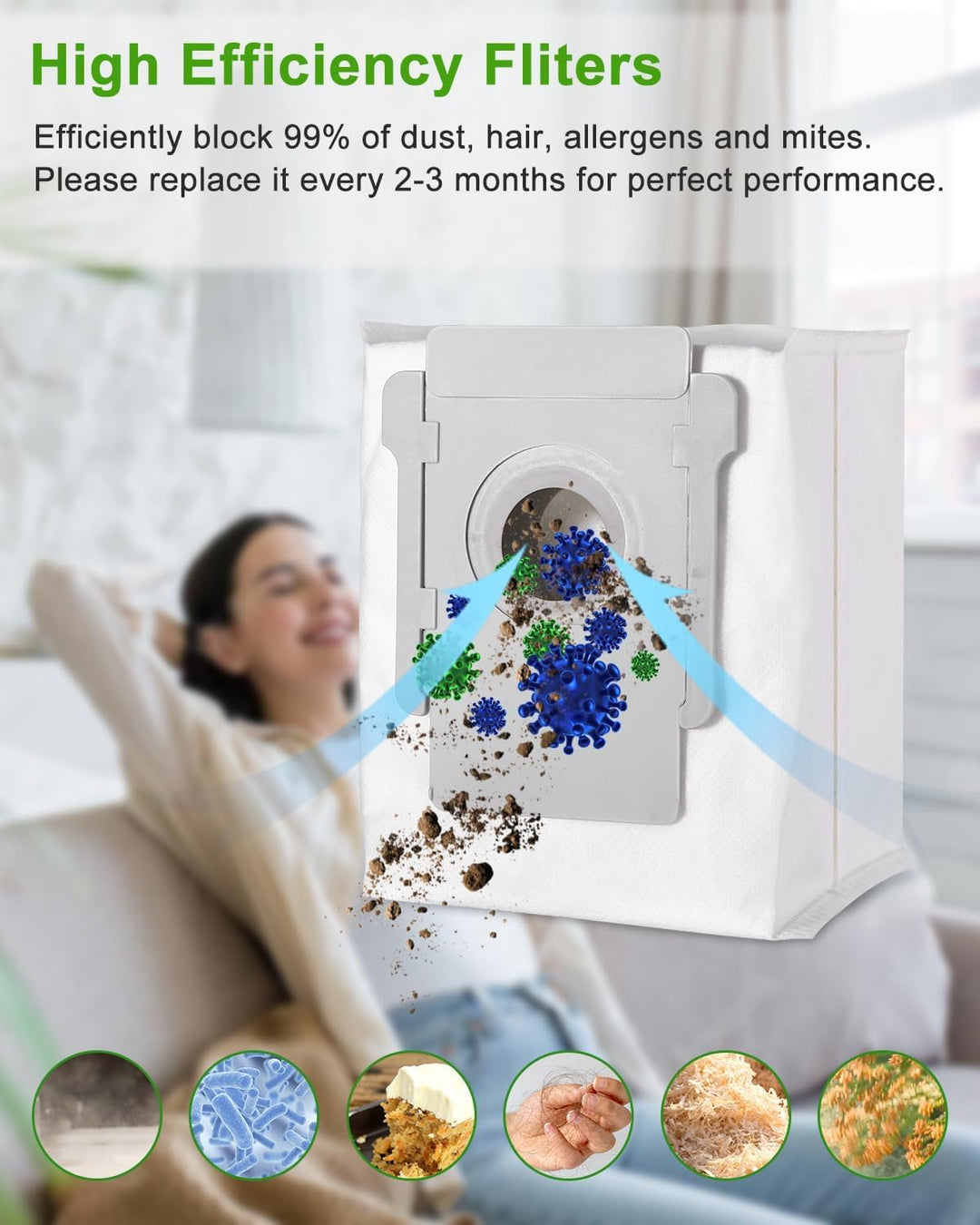 SOBEAU 10 Staubsaugerbeutel für iRobot Roomba i7, i7+, i3, i3+, i4, i4+, i6, i6+, j7, j7+, s9, s9+,